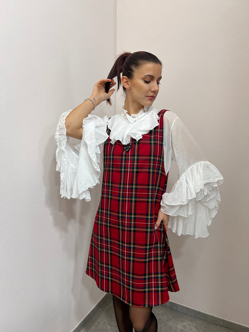 Abito tubino svasato Tartan