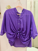 Camicia in mussola viola - Tensione in