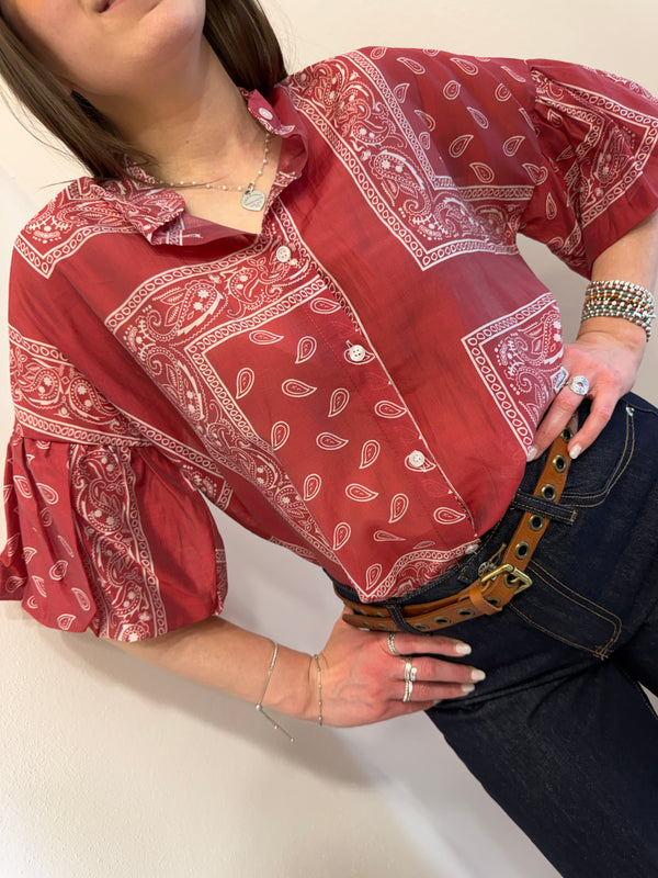 Camicia bandana Rubino