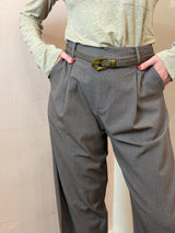 Pantalone sartoriale a gamba ampia , Grigio tortora - Lumina