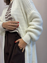 Cardigan lungo Biancolatte