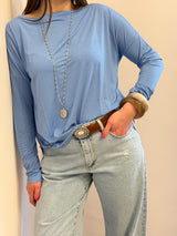 Blusa over Kontatto azzurro cielo