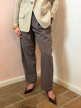 Pantalone sartoriale a gamba ampia , Grigio tortora - Lumina