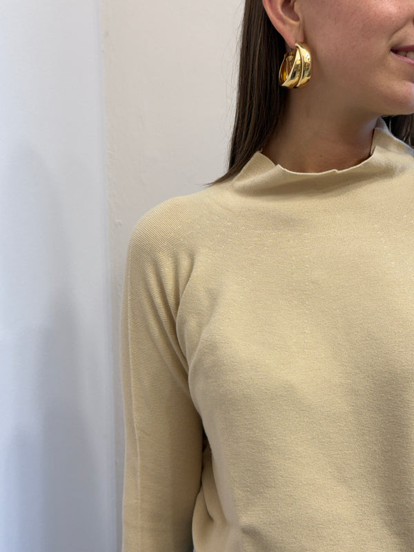 Maglia collo cratere panna Kontatto