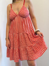 Abito Midi Vichy Rosso