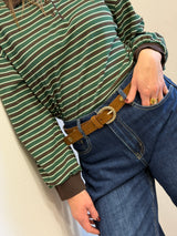 Polo a righe verde/marrone