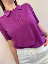 Polo lurex ciclamino Kontatto