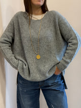 Maglione a barava over grigio chiaro Kontatto