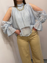 Blusa manica aperta azzurro polvere You Decide