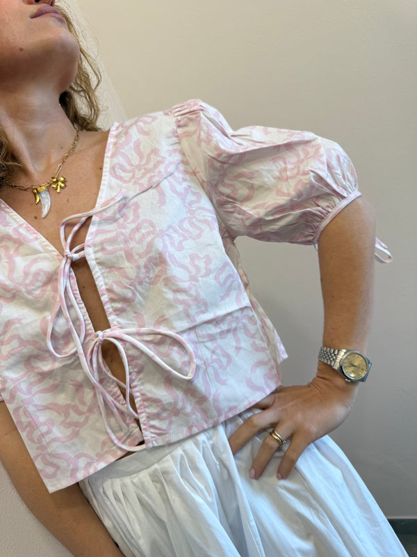 Top white pink Glamorous