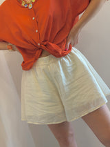 Shorts in mussola , color burro - Tensione in