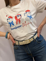 T shirt print - Bonjour