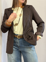 Blazer in suede moro