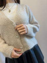 Cardigan in Mohair sabbia