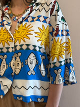 Camicia stampa a pesci - Tensione in