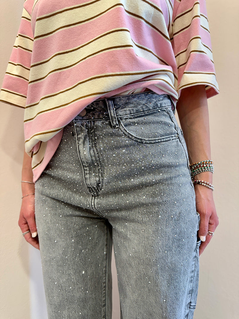 Denim Baloon strass grigio