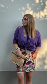 Camicia in mussola viola - Tensione in