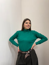 Maglione collo alto smeraldo