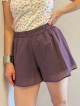 Shorts in mussola, color fico - Tensione in