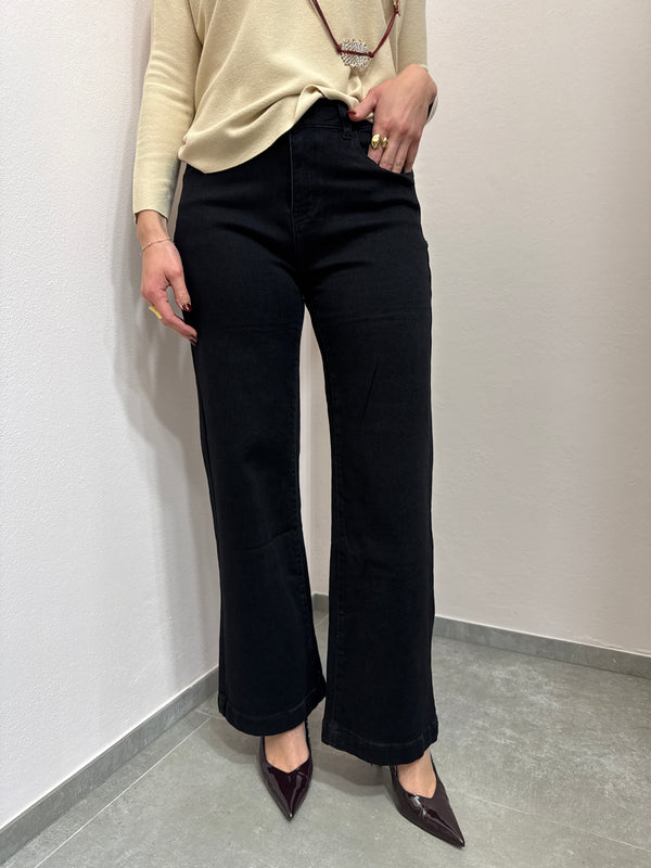 Denim nero wide leg
