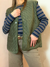 Gilet trapuntato oliva