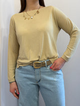 Maglia in viscosa con spacchetti Kontatto sabbia