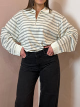 Polo Oversize a Righe con Zip - Lumina