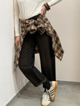 Camicia check in panetto beige