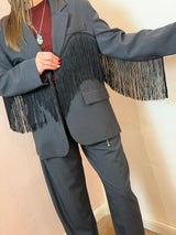 Giacca Blazer con Frange e Spalline Strutturate - Lumina