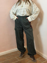 Pantalone jogger cargo in felpa – Verde Bosco - Lumina