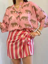 Camicia in mussola rosa - Tensione in