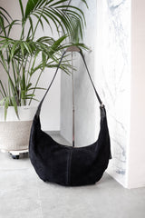 Borsa mezza luna a tracolla color nero