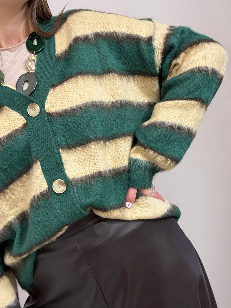 Cardigan a righe over