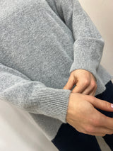 Maglione misto alpaca grigio