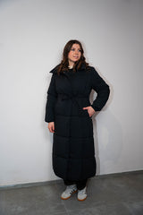 Piumino lungo nero Susy mix