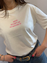 Maglietta ricamata rosa