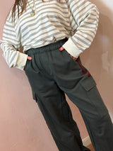 Pantalone jogger cargo in felpa – Verde Bosco - Lumina