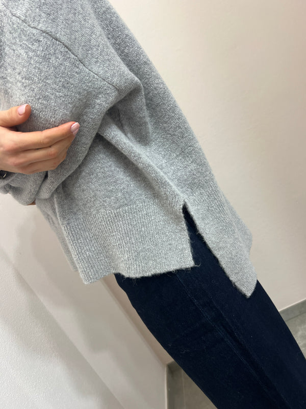 Maglione misto alpaca grigio