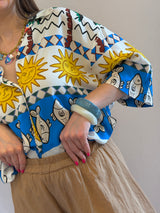Camicia stampa a pesci - Tensione in