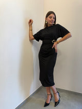 Abito kimono nero con gioiello Susy Mix