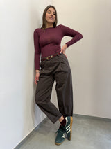 Maglia basica misto cashmere Borgogna