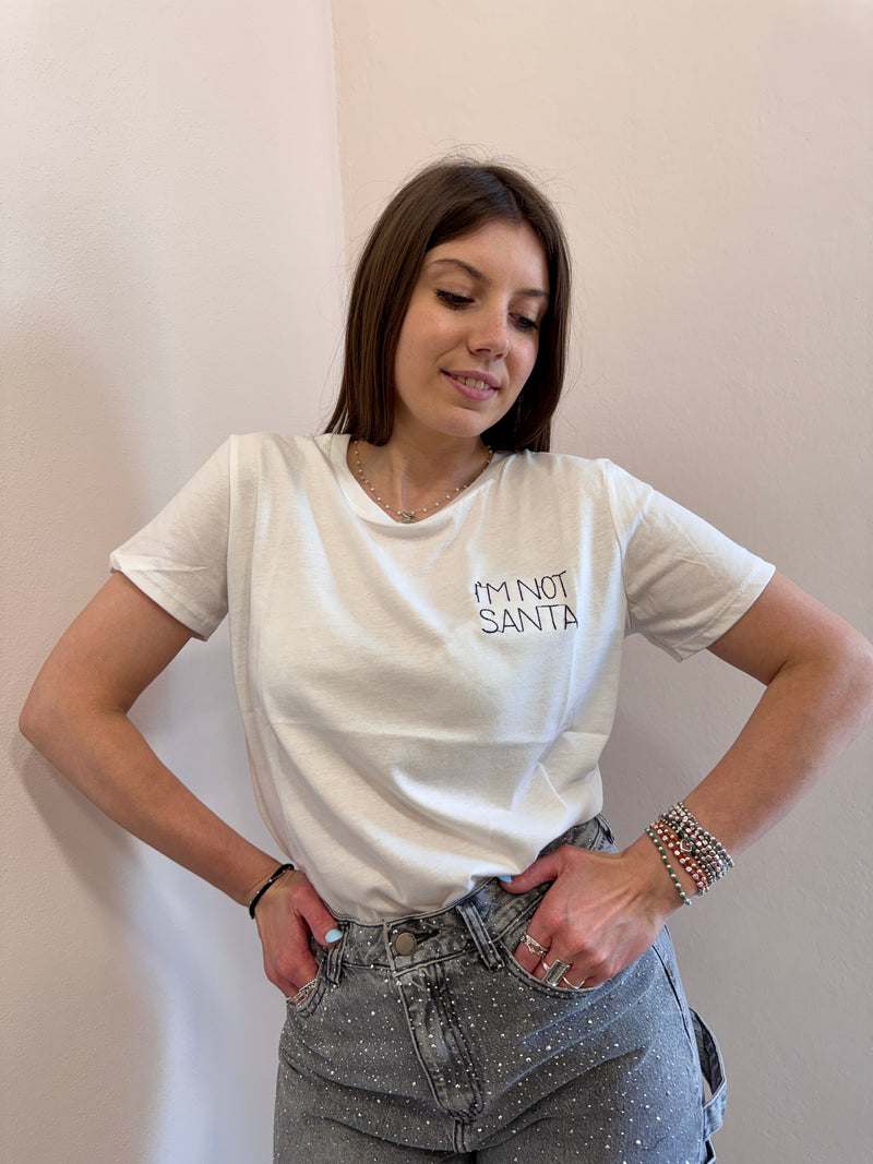 T-shirt con ricami scritti