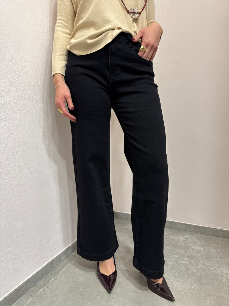 Denim nero wide leg
