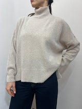 Maglione misto alpaca sabbia