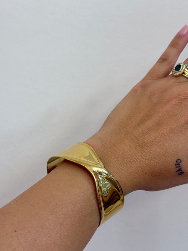 Bracciale a fascia intrecciata, oro