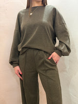 Tuta in felpa "Comfort Urban" – Tortora/Marrone