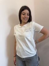 T-shirt con ricami scritti