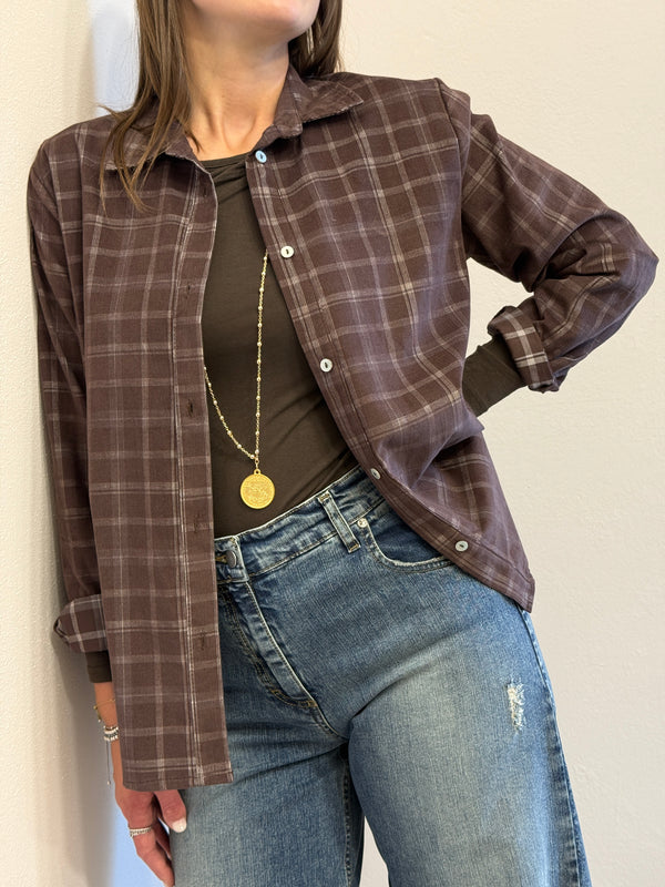 Camicia check marrone Susy Mix