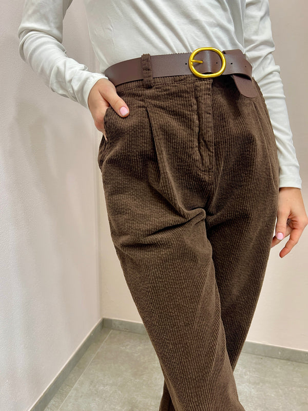 Pantalone in velluto marrone