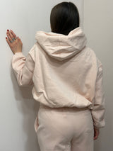 Felpa cropped Kontatto rosa pastello